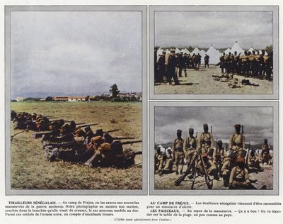 Tirailleurs Senegalais, Au Camp de Frejus, Les Faisceaux by Jules Gervais Courtellemont